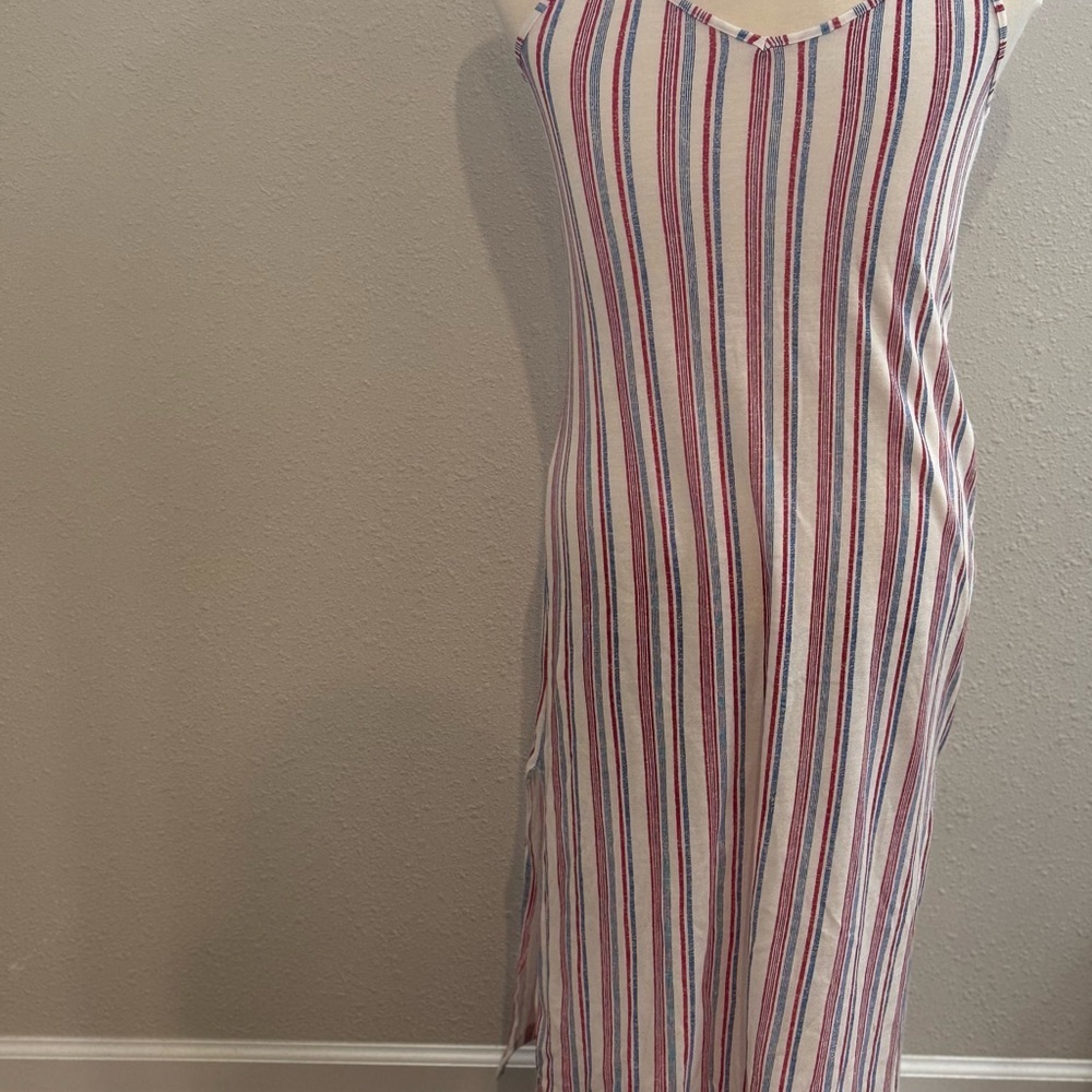 Roxy Pink and Red Spaghetti Strap Slip Maxi Dress